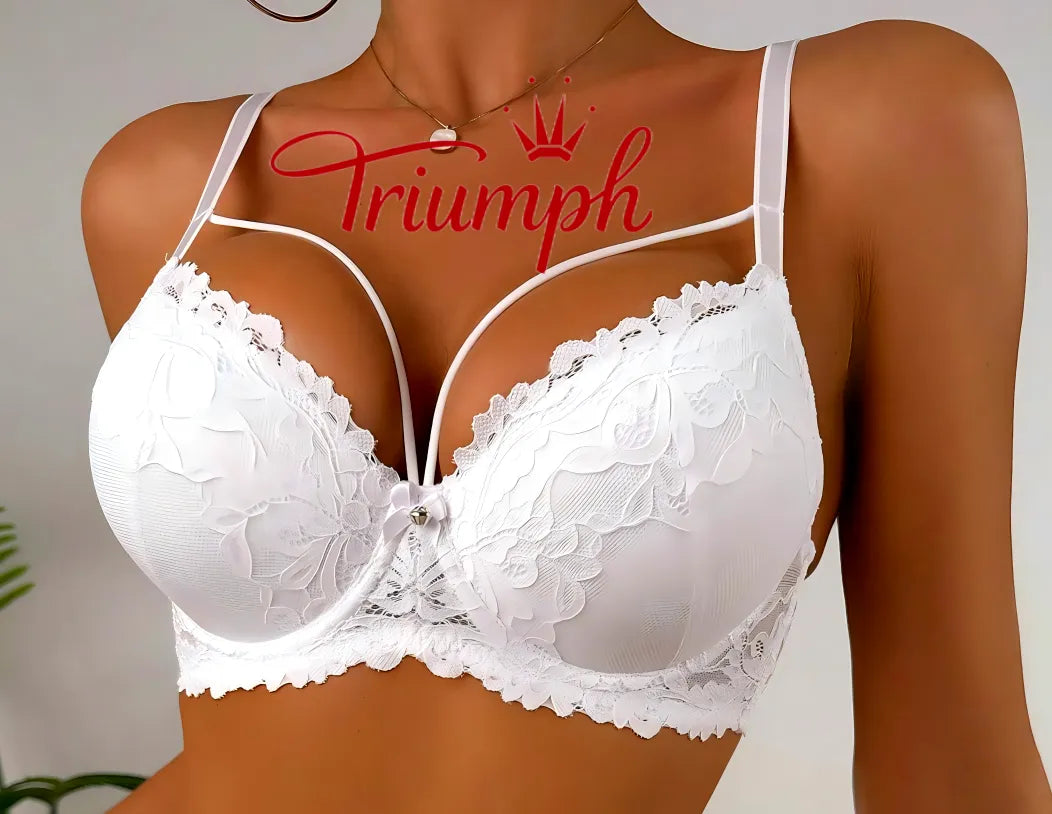 Triumph - (4 vnt) Pilno kaušelio liemenėlė su siuvinėtais nėriniais
