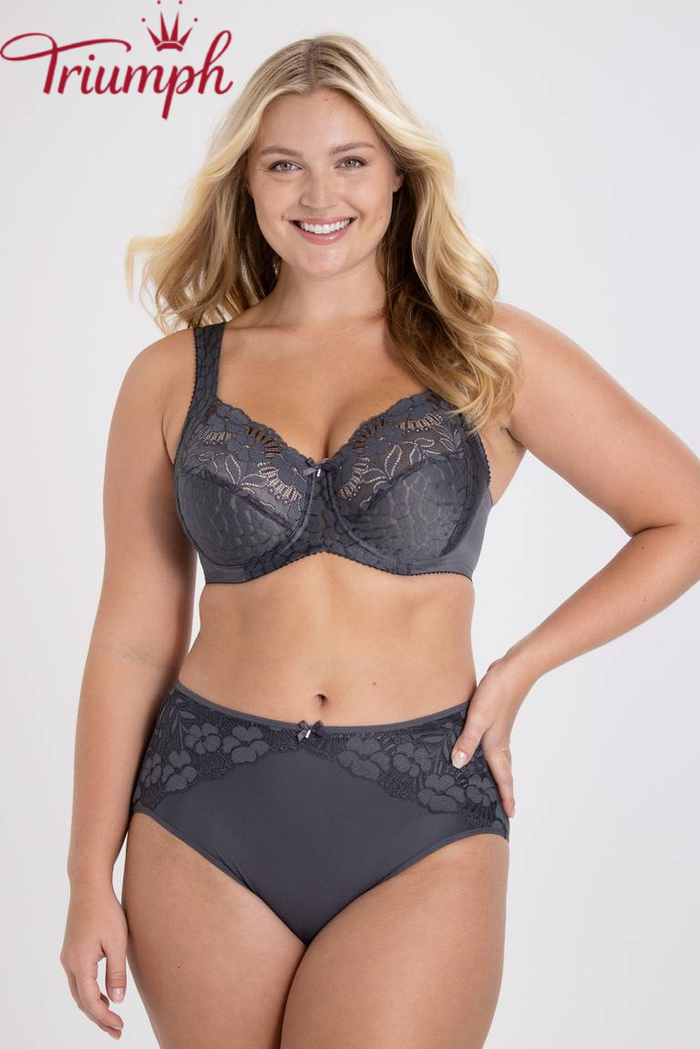 Triumph - 4 dalių komplektas 🔥 Žakardo ir nėriniuota liemenėlė