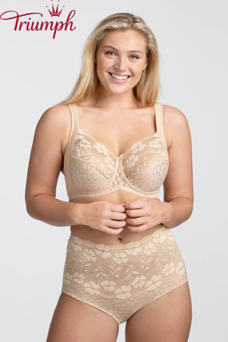 Triumph - 4 dalių komplektas 🔥 Žakardo ir nėriniuota liemenėlė