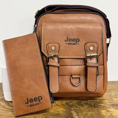 Vyriška natūralios odos rankinė ant pečių - Nemokama piniginė