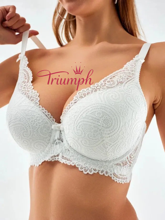 „Triumph®“ 4 vnt.💖50 % nuolaida✨Nėriniuota liemenėlė dideliems dydžiams, gili V formos [65A-120H]