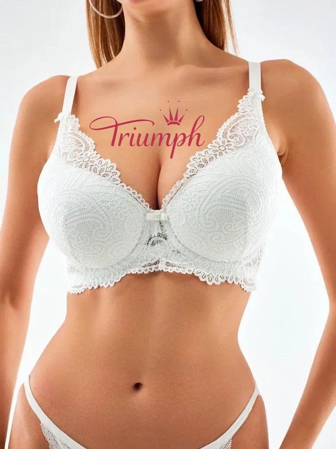 „Triumph®“ 4 vnt.💖50 % nuolaida✨Nėriniuota liemenėlė dideliems dydžiams, gili V formos [65A-120H]