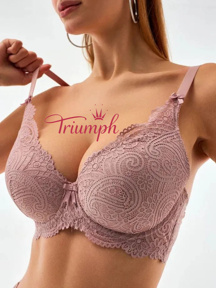 „Triumph®“ 4 vnt.💖50 % nuolaida✨Nėriniuota liemenėlė dideliems dydžiams, gili V formos [65A-120H]