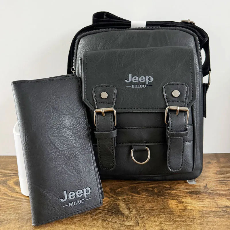 Vyriška natūralios odos rankinė ant pečių - Nemokama piniginė