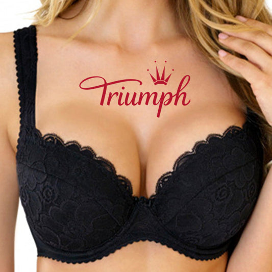 Triumph – 4 vnt. pakuotė💖50 % nuolaida✨Plius dydžio liemenėlė su reguliuojamais nėriniuotais petnešėliais