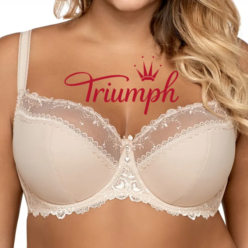 Triumph®💖 4 vnt – 50 % nuolaida ✨2025 m. Nauja madinga didelių dydžių nėriniuota liemenėlė su reguliuojamais petnešėlėmis [65A–120H]